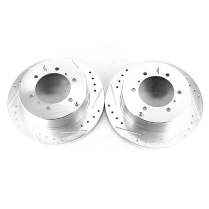 Power Stop 92-00 Mitsubishi Montero Rear Evolution Drilled & Slotted Rotors - Pair PowerStop
