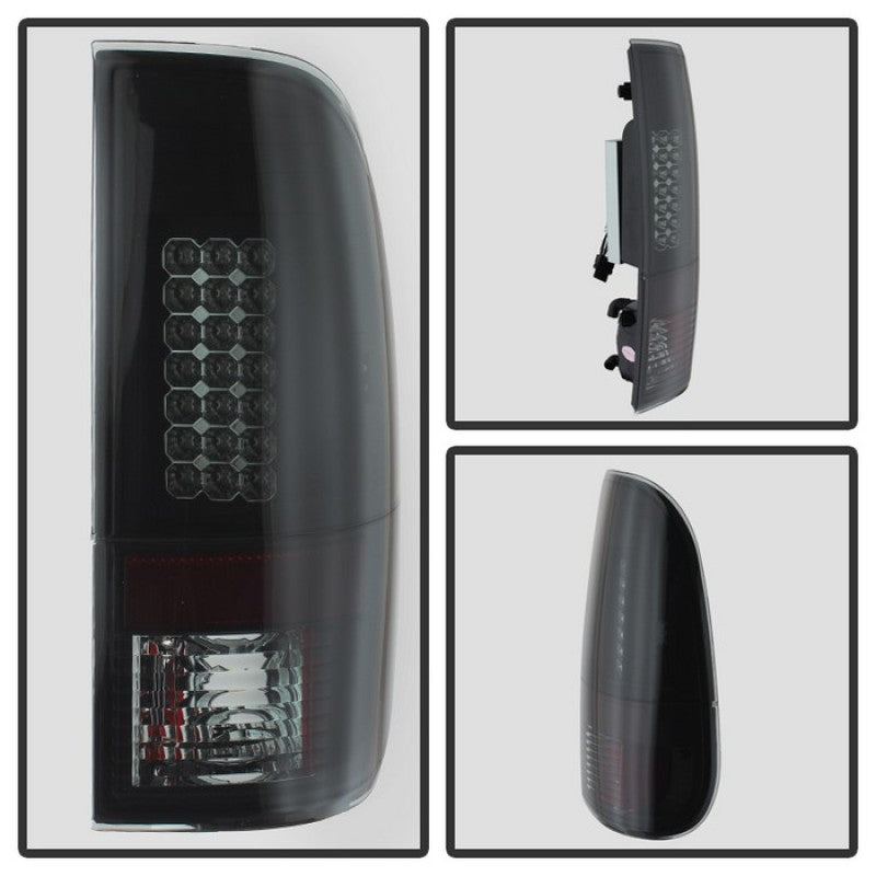 Spyder Ford F150 side 97-03/F250 Super Duty 99-07 LED Tail Lights Blk Smke ALT-YD-FF15097-LED-BSM SPYDER