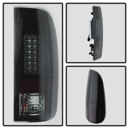 Spyder Ford F150 side 97-03/F250 Super Duty 99-07 LED Tail Lights Blk Smke ALT-YD-FF15097-LED-BSM SPYDER