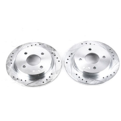 Power Stop 14-19 Ford Fiesta Rear Evolution Drilled & Slotted Rotors - Pair PowerStop