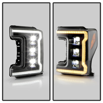 Spyder Ford F-250/F-350/F450 17-18 Full LED Headlights Chrome PRO-YD-FS17HALAP-SEQ-BK SPYDER