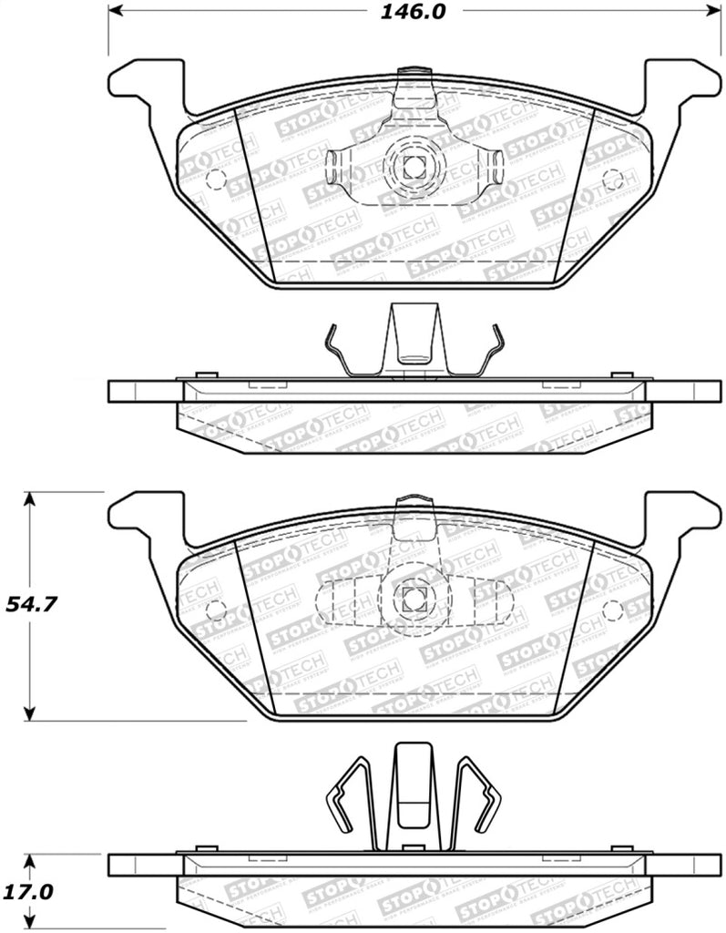 StopTech Premium Ceramic Brake Pads - 308.10550