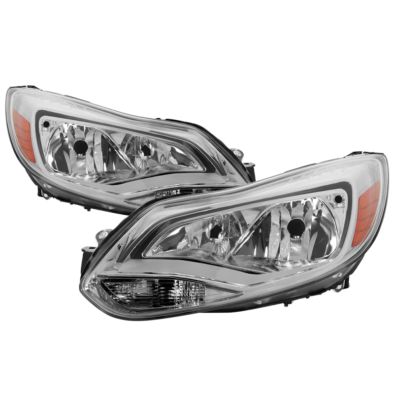 xTune Ford Focus 2012-2014 Halogen Only OEM Style Headlights - Chrome HD-JH-FFOC12-AM-C SPYDER