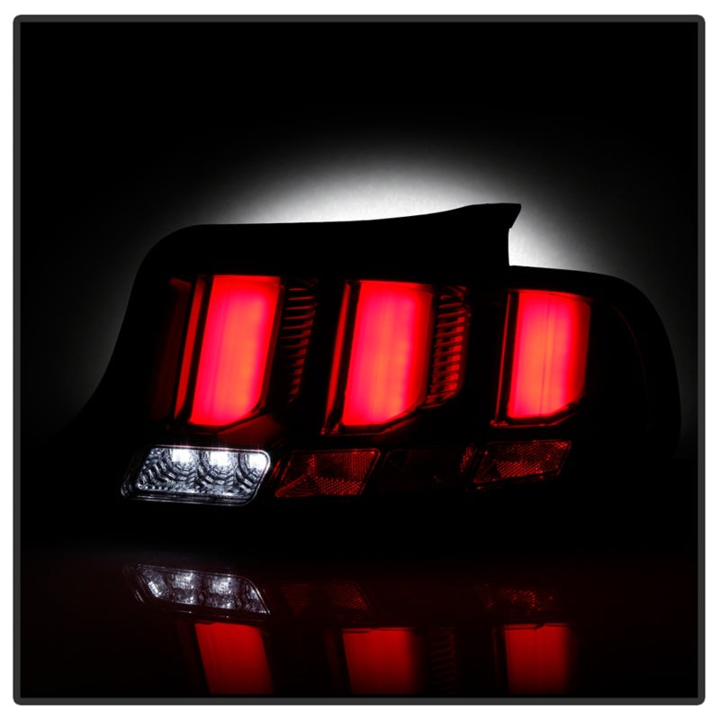 Spyder 10-12 Ford Mustang Red Light Bar LED Sequential Tail Lights - Blk ALT-YD-FM10-RBLED-BK SPYDER