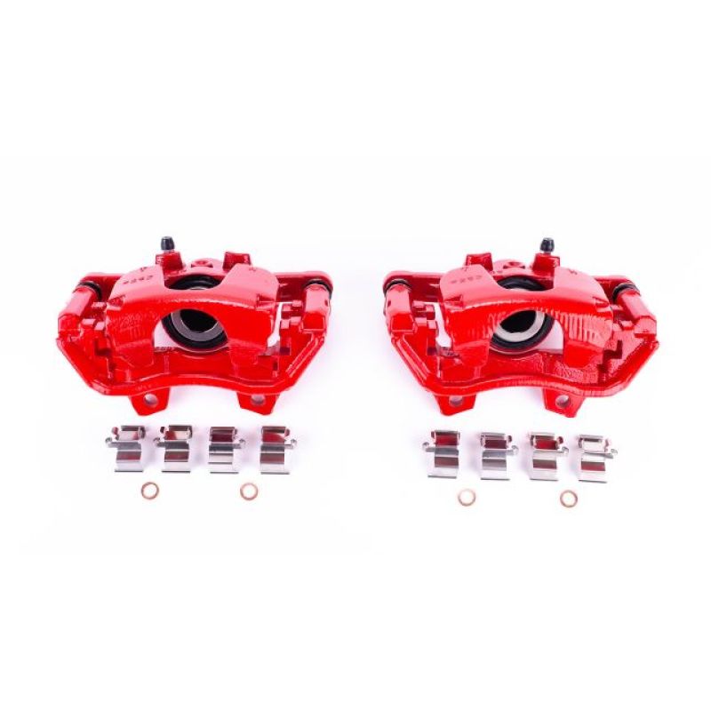Power Stop 2018 Jeep Wrangler Rear Red Calipers w/Brackets - Pair PowerStop