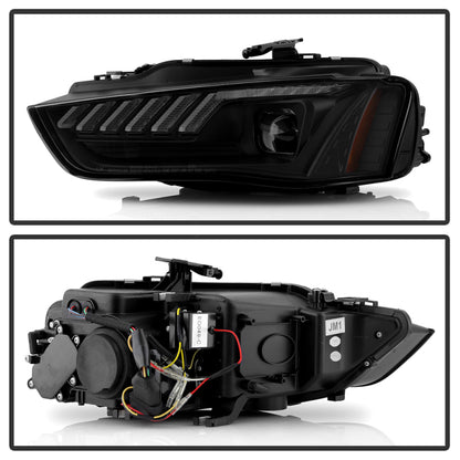 Spyder 13-16 Audi A4/S4 Halogen Model Only Projector Headlights - Black PRO-YD-AA413HALSI-BK SPYDER