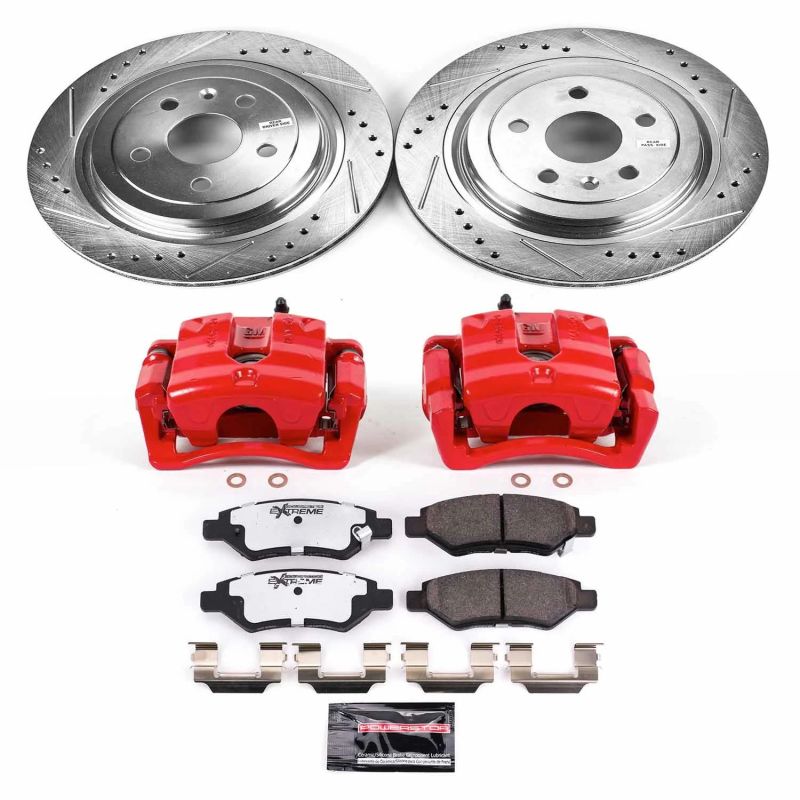 Power Stop 08-14 Cadillac CTS Rear Z26 Street Warrior Brake Kit w/Calipers PowerStop