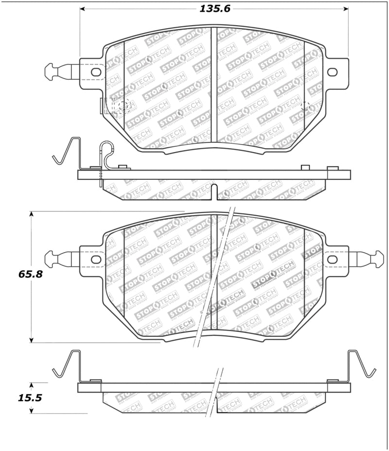 StopTech Premium Ceramic Front Brake Pads - 308.09690 Stoptech
