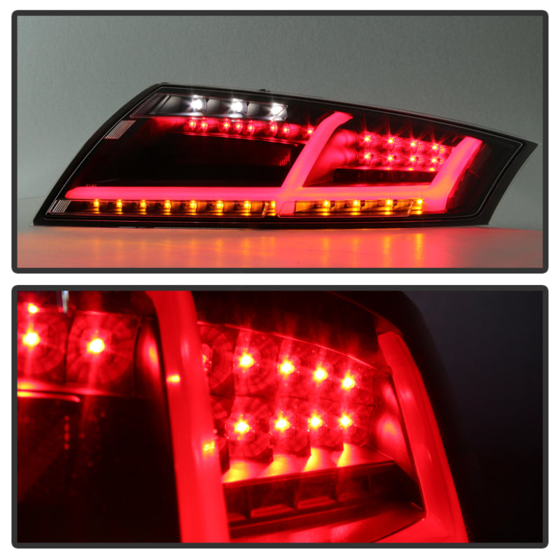 Spyder Audi TT 07-12 LED Tail Lights Black ALT-YD-ATT07-LED-BK SPYDER