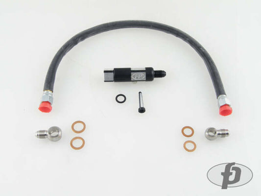 Forced Performance Mitsubishi Evo X/DSM Oil Supply Line w/Inline Filter/Restrictor Ball Bearing