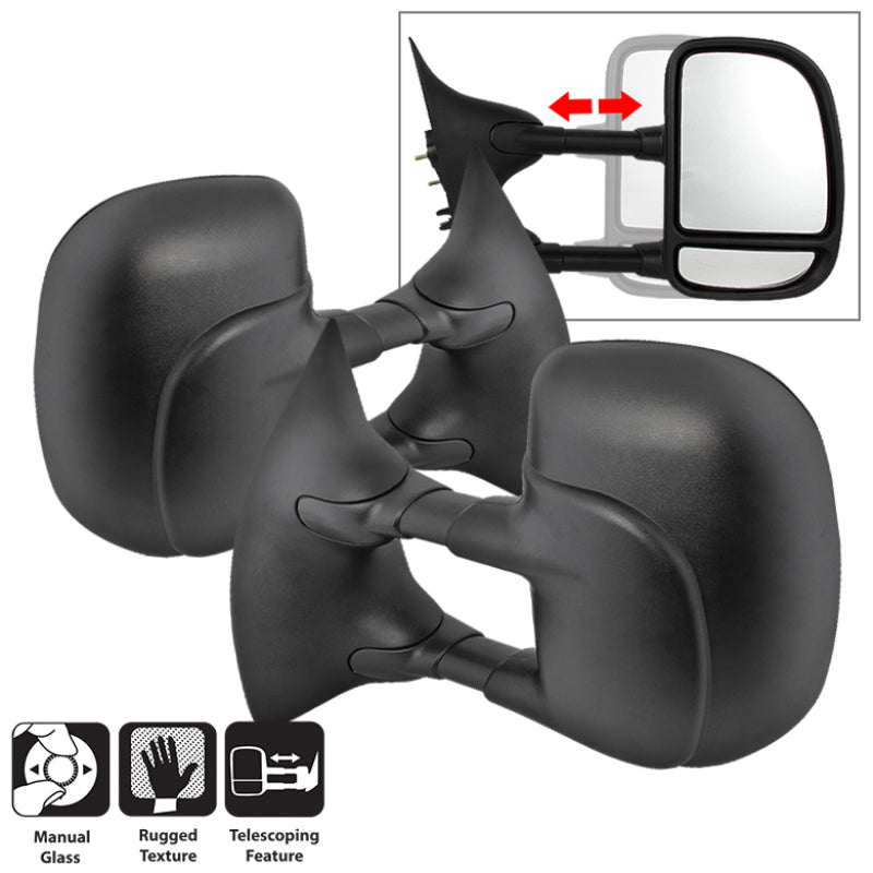 xTune 02-07 Ford SuperDuty L/R Manual Extendable - Manual Adjust Mirror (MIR-FDSD99S-MA-SET) SPYDER