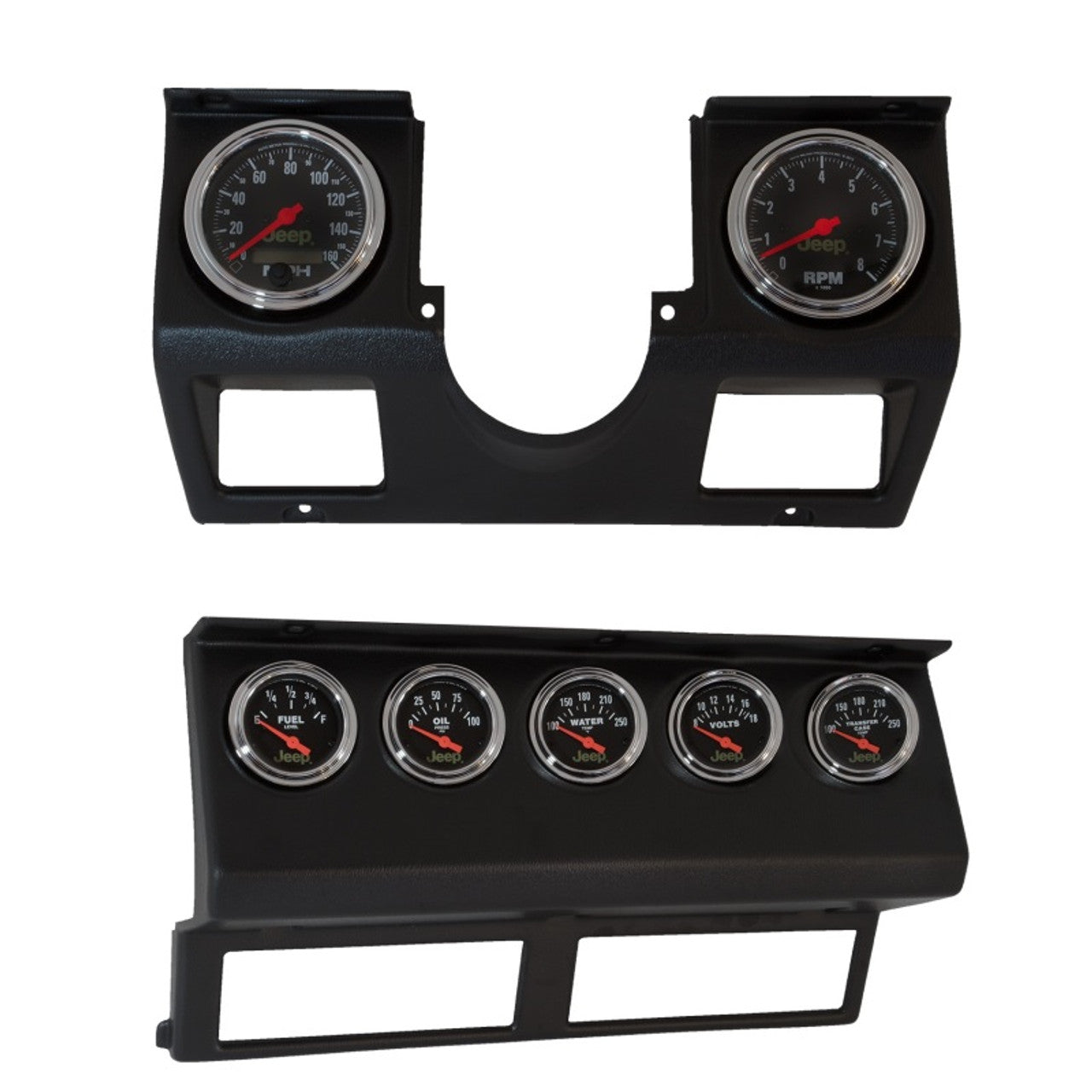 Autometer Phantom II Direct Fit Dash Kit 87-96 Jeep Wrangler YJ (Tach/MPH/FL/OilP/WTMP/VLT/TRNS) 7040-10