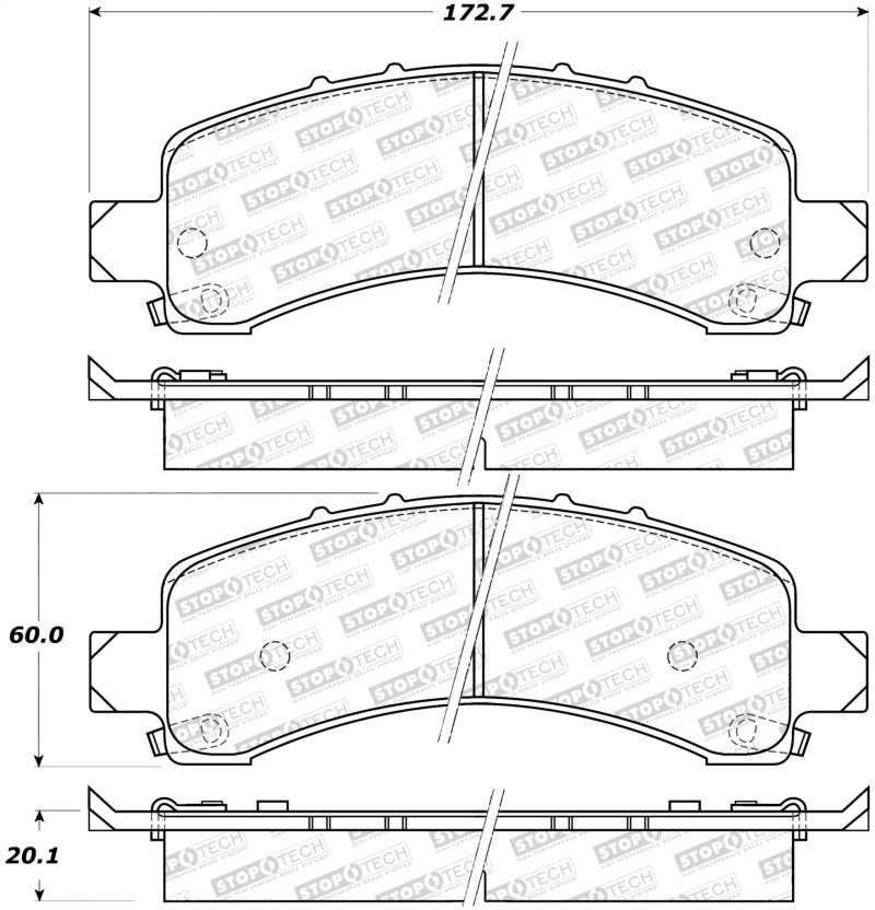 StopTech Premium Ceramic Brake Pads - 308.09740