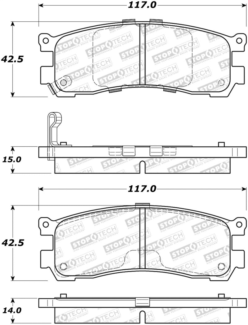 StopTech Premium Ceramic Rear Brake Pads - 308.05531 Stoptech