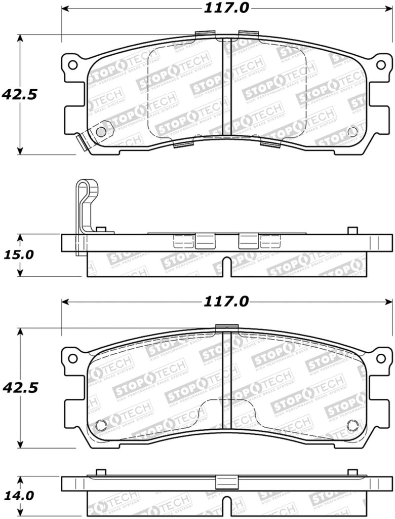 StopTech Premium Ceramic Rear Brake Pads - 308.05531