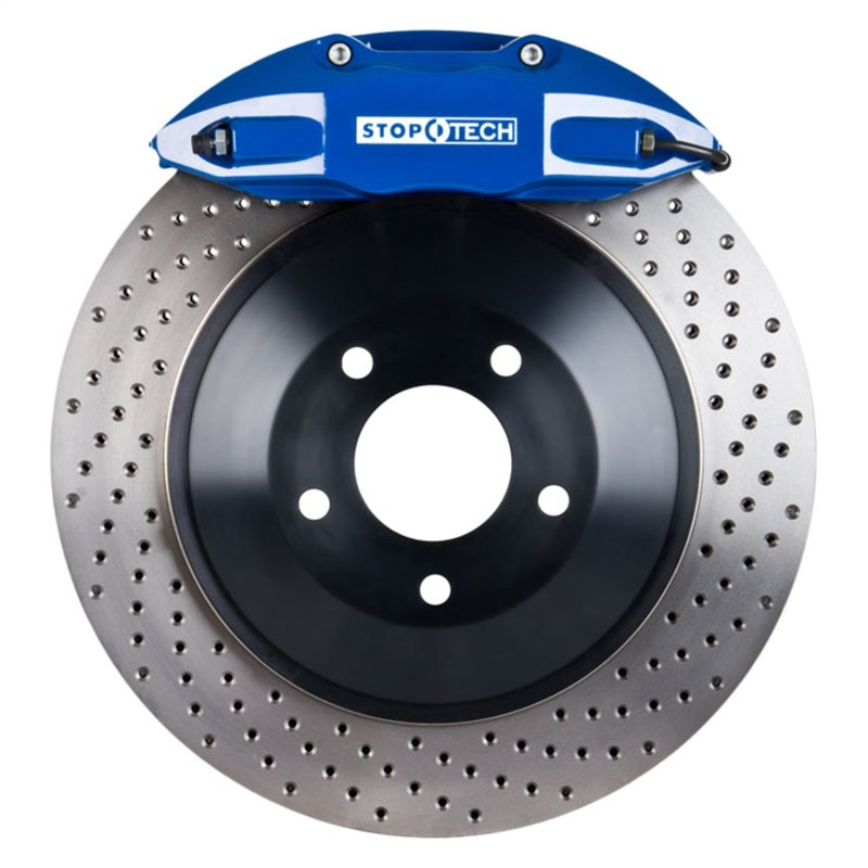 StopTech 99-05 VW Golf/GTi/Jetta Front BBK 1PC Touring 312/ST41 Blue Caliper 328x28 Drilled Rotor Stoptech
