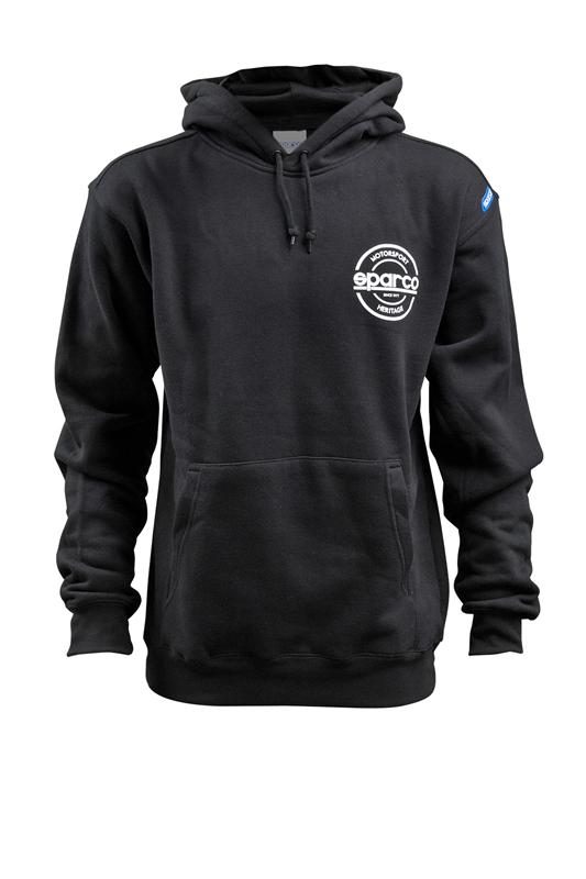 Sparco Swtshrt Hooded S-Seal Blk Med