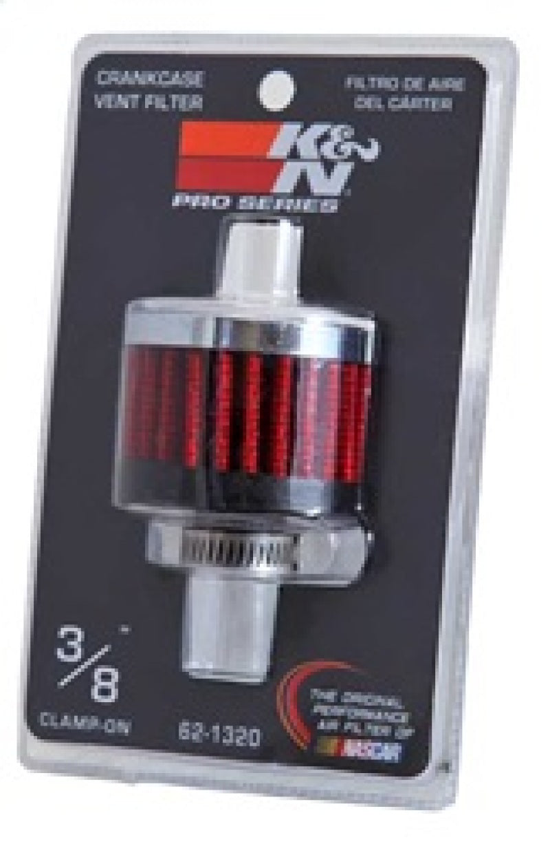 K&N Clamp On Rubber Base Crankcase Vent Filter 0.375in Flange ID x 2in OD x 1.5in Height K&N Engineering