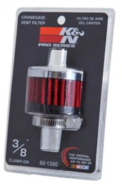 K&N Clamp On Rubber Base Crankcase Vent Filter 0.375in Flange ID x 2in OD x 1.5in Height K&N Engineering