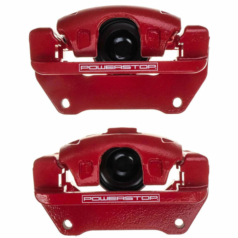 Power Stop 07-18 Jeep Wrangler JK Front Red Caliper Pair w/Bracket PowerStop