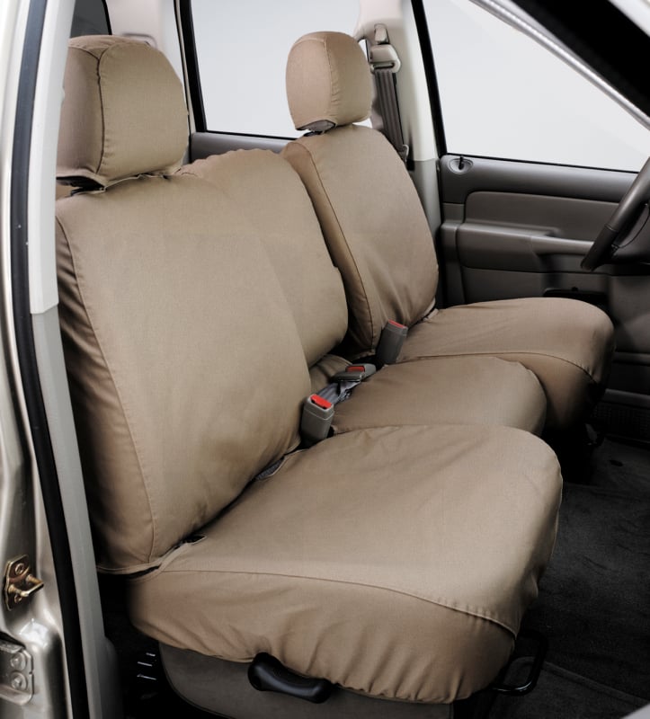 Covercraft 11-14 Ford F150 Polycotton SeatSaver Custom Front Row Seat Covers - Taupe