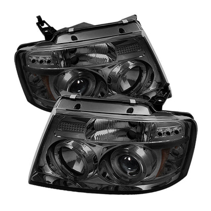 Spyder Ford F150 04-08 Projector Headlights Version 2 LED Halo LED Smke PRO-YD-FF15004-HL-G2-SM SPYDER