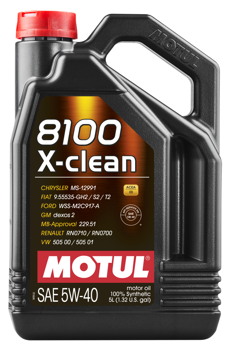 Motul 5L Synthetic Engine Oil 8100 5W40 X-CLEAN C3 -505 01-502 00-505 00-LL04 Motul