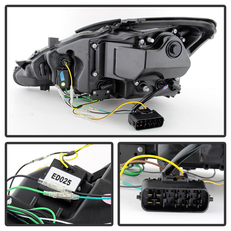 Spyder Lexus IS 250/350 2006-2010 Projector Headlights DRL Black PRO-YD-LIS06-DRL-BK SPYDER