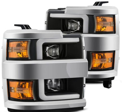 AlphaRex 880098 15-19 Chevy Silverado 2500/3500 LUXX-Series Proj. Headlights Blk w/Actv SeqSig & SBDRL