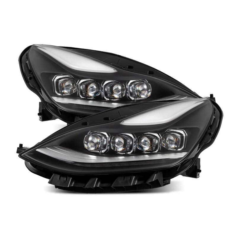 AlphaRex 880860 17-22 Tesla Model 3/20-23 Model Y NOVA-Series LED Proj Headlights Blk w/Actv Lgt & Seq.Sig