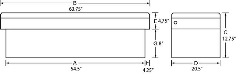 Tradesman Aluminum Single Lid Cross Bed Truck Tool Box (63in.) - Brite Tradesman