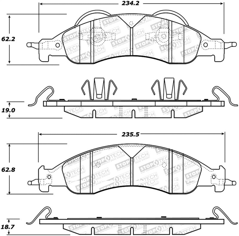 StopTech Street Disc Brake Pads - 305.12780 Stoptech