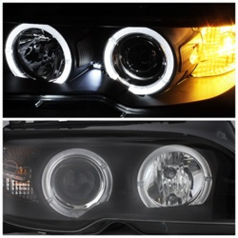 Spyder BMW E46 3-Series 04-06 2 DR Projector Halogen Model- LED Halo Blk PRO-YD-BMWE4604-2DR-HL-BK SPYDER