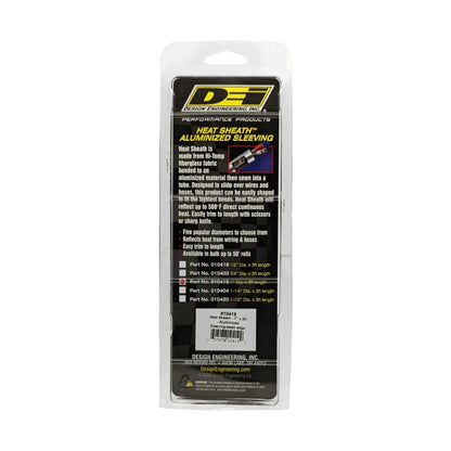 DEI Heat Sheath 1in x 3ft - Aluminized Sleeving- Sewn Edge DEI