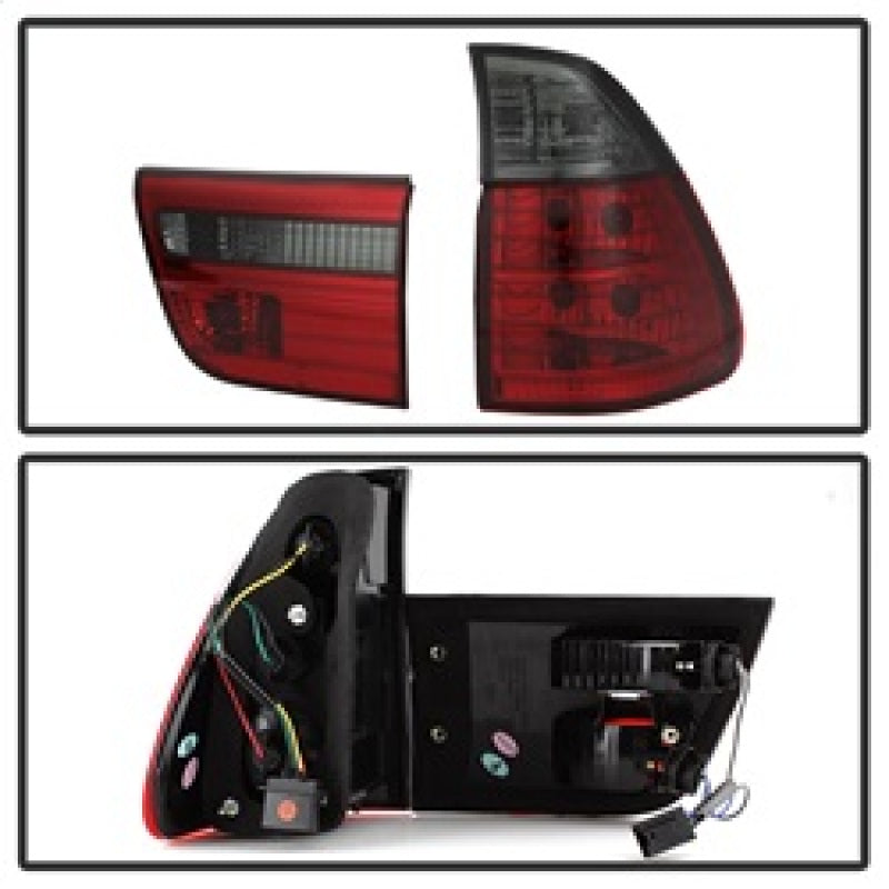 Spyder BMW E53 X5 00-06 4PCS Euro Style Tail Lights- Red Smoke ALT-YD-BE5300-RS SPYDER