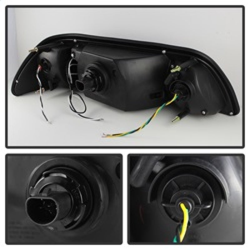 Spyder Ford Mustang 87-93 1PC LED (Replaceable LEDs)Crystal Headlights Black HD-YD-FM87-1PC-LED-BK SPYDER