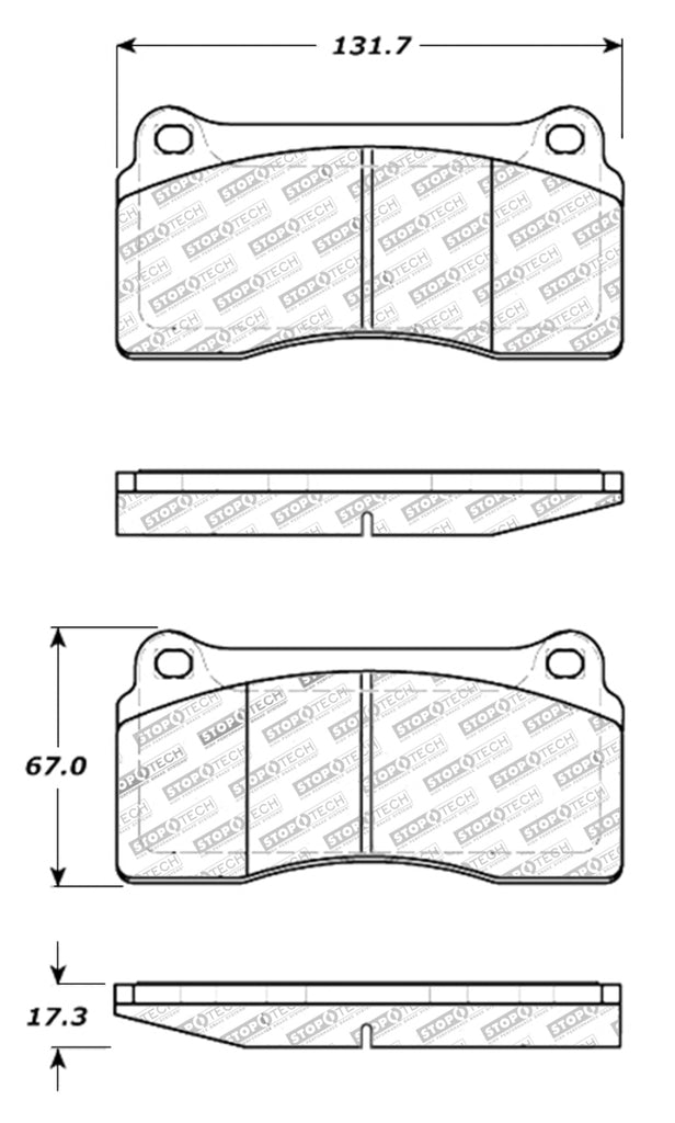 StopTech Premium Ceramic Rear Brake Pads - 308.08100