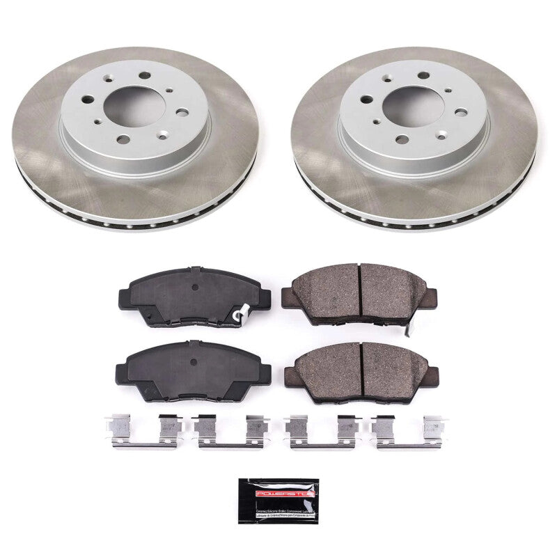 Power Stop 09-14 Honda Fit Front Semi-Coated Rotor Kit PowerStop