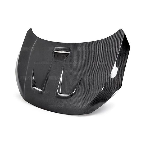 Seibon MR-style carbon fiber hood for 2016-2021 Honda Civic 2DR/4DR - HD16HDCV-MR