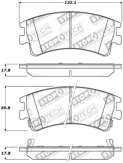 StopTech Premium Ceramic Brake Pads - 308.09570 Stoptech