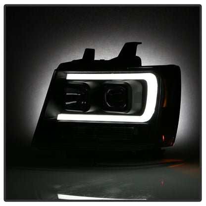 Spyder 07-14 Chevy Suburban/1500/2500/Tahoe V2 Projector Headlights All Blk PRO-YD-CSUB07V2-DRL-BKV2 SPYDER