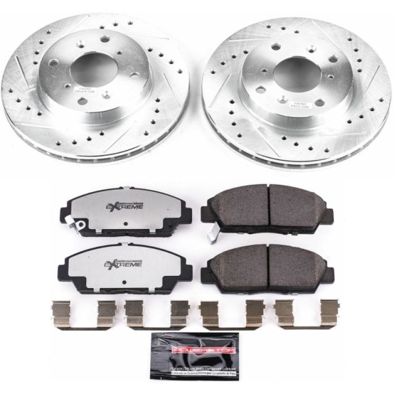 Power Stop 92-96 Honda Prelude Front Z26 Street Warrior Brake Kit PowerStop