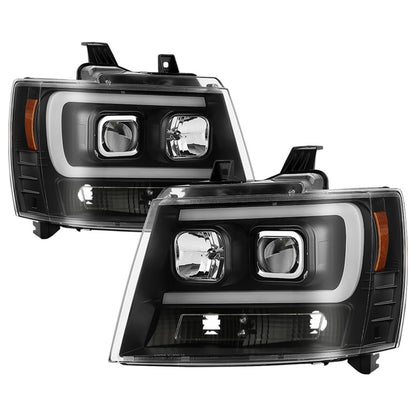 Spyder 07-14 Chevy Suburban/1500/2500/Tahoe V2 Projector Headlights All Blk PRO-YD-CSUB07V2-DRL-BKV2 SPYDER