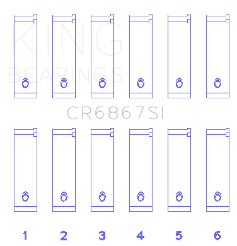 King Engine Bearings Chrysler 215 Cid/241 Cid 24V (Size +0.25mm) Connecting Rod Bearing Set