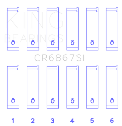 King Engine Bearings Chrysler 215 Cid/241 Cid 24V (Size +0.75mm) Connecting Rod Bearing Set