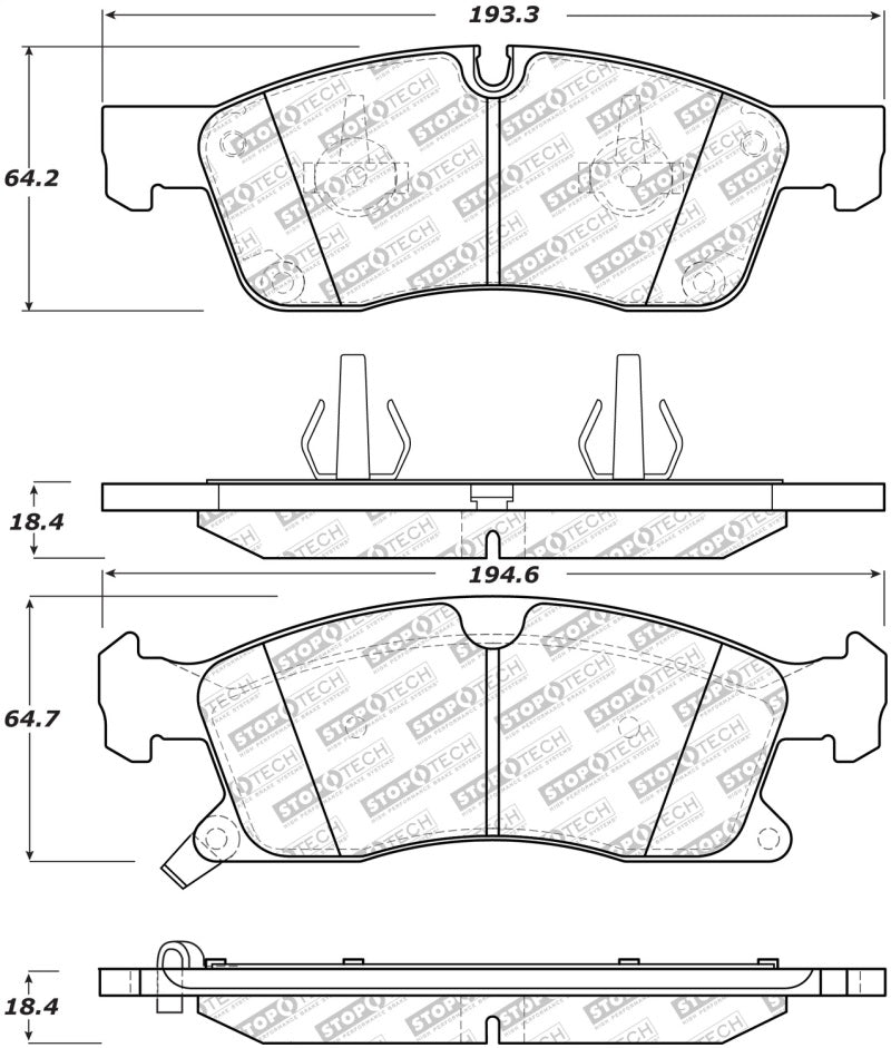 StopTech Street Disc Brake Pads - 305.14550