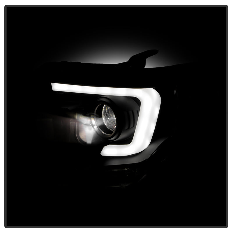 Spyder 14-17 Toyota Tundra(SR/SR5) Light Bar Projector Headlights - LED - Black PRO-YD-TTU14AP-BK