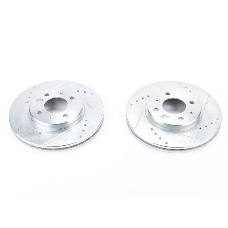 Power Stop 12-17 Hyundai Accent Front Evolution Drilled & Slotted Rotors - Pair PowerStop