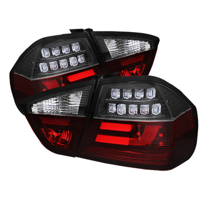 Spyder BMW E90 3-Series 06-08 4Dr LED Indicator LED Tail Lights Blk ALT-YD-BE9006-LBLED-G2-BK SPYDER