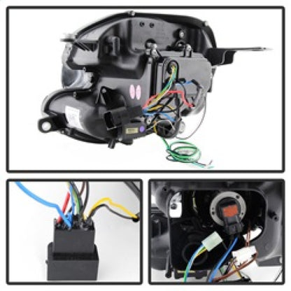 Spyder Mini Cooper 2007-2012 Projector Headlights Halogen Model Only - DRL Black PRO-YD-MC07-DRL-BK SPYDER
